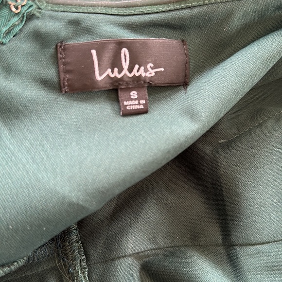 Lulus Greatest Hits Forest Green Satin Off-the-Shoulder Maxi Dress ,Size :S - Picture 5 of 6